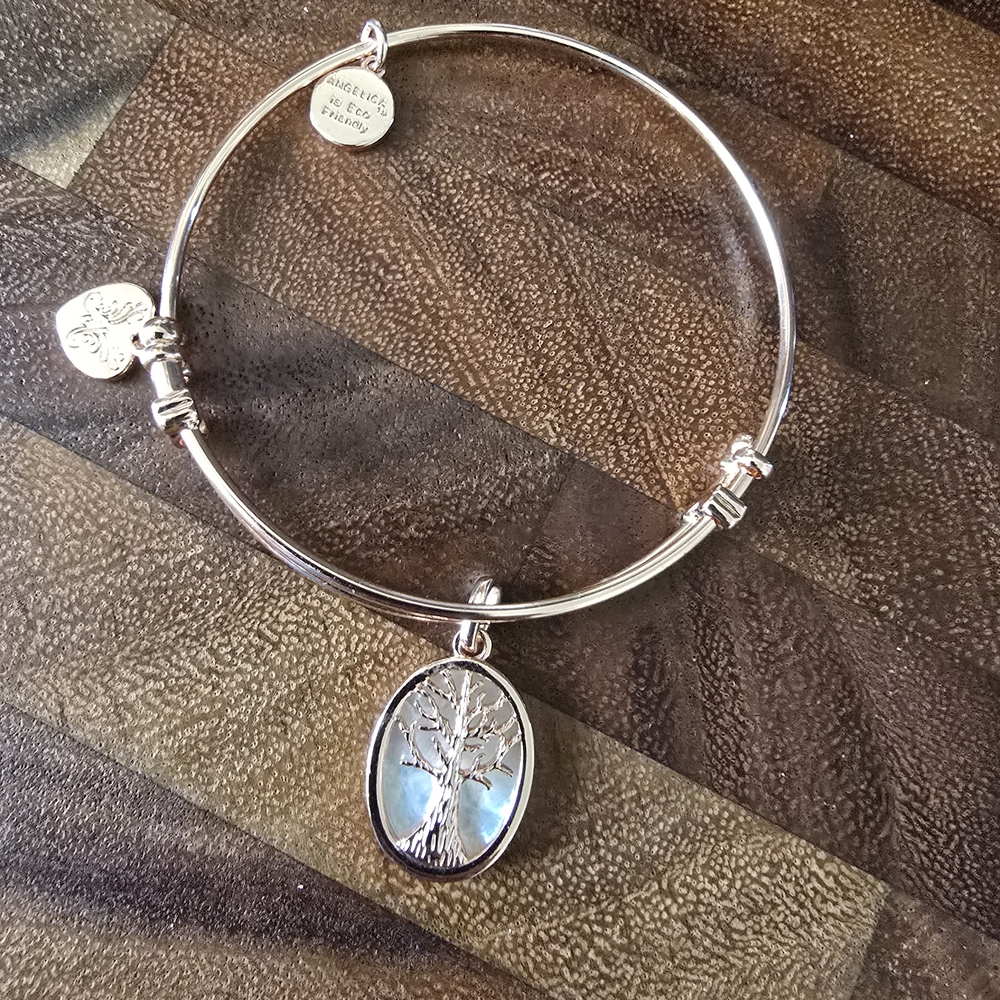Angelica Silver Tree of Life Bangle Bracelet